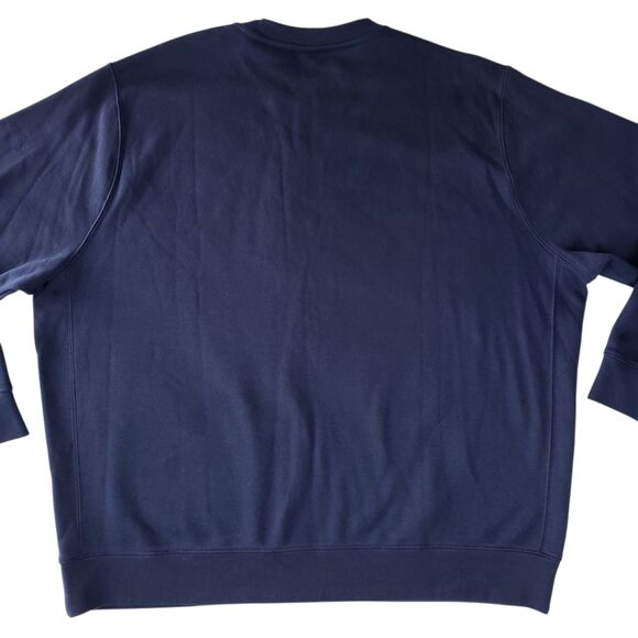 Vintage Nike Swoosh Sweatshirt Mens XXL Navy Embroidered Crewneck Pullover Y2K - Picture 9 of 12